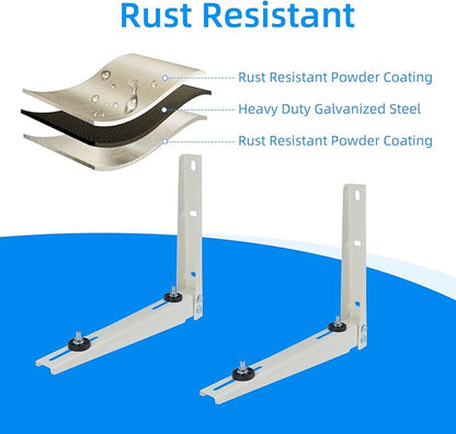 Qualward Mini Split Wall Mounting Bracket for Universal Ductless Air Conditioners, Heavy Duty Support Bracket for AC, Heat Pumps Compressors 7000-15000 BTU