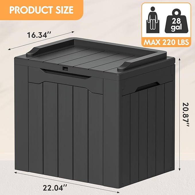 YESHOMY 30 Gal Plastic Storage Bins with Lid Stackable Box Organizers for Living Room, Office, Dorm, 1 Pack, Gray