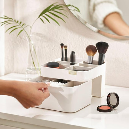 Joseph Joseph 75004 Viva Makeup Cosmetic Storage Organizer with Drawer, Medium, Shell