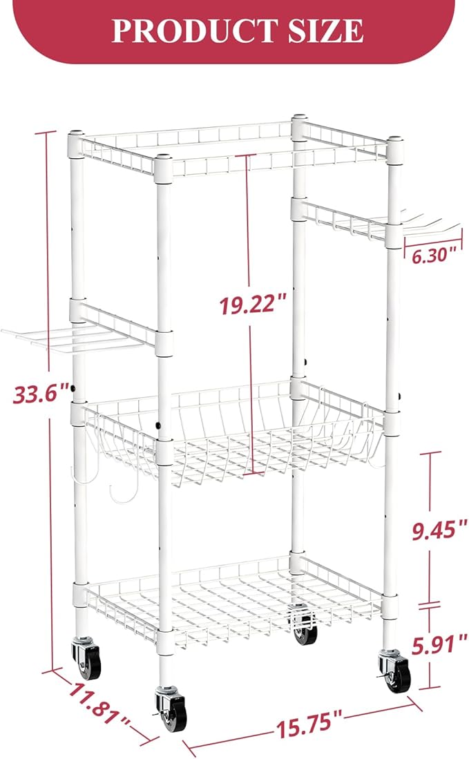 VOPEAK Home Gym Storage Rack with Wheels, Yoga Mat Storage Organizer for Kettlebells, Dumbbells, Resistance Bands, Space Saving 3-Tier Weight Rack for Home Gym, Garage, Easy to Install