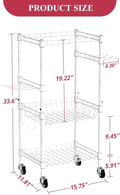 VOPEAK Home Gym Storage Rack with Wheels, Yoga Mat Storage Organizer for Kettlebells, Dumbbells, Resistance Bands, Space Saving 3-Tier Weight Rack for Home Gym, Garage, Easy to Install