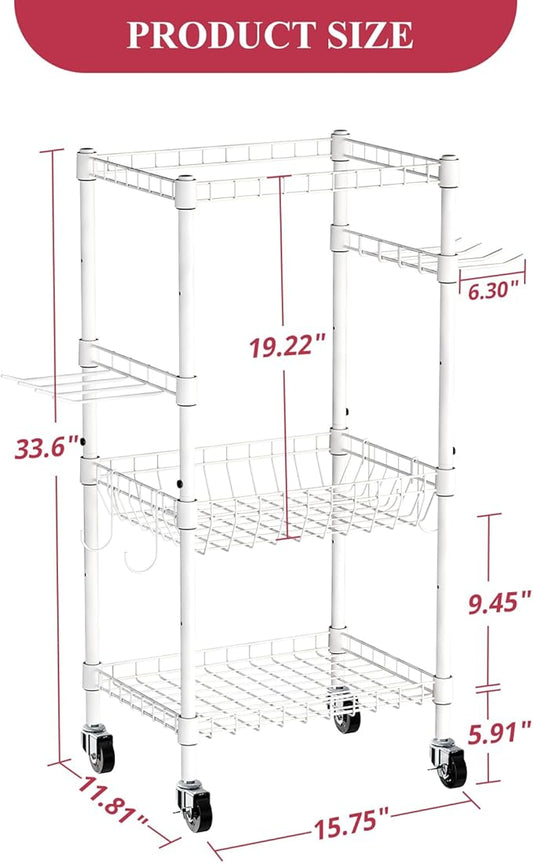 VOPEAK Home Gym Storage Rack with Wheels, Yoga Mat Storage Organizer for Kettlebells, Dumbbells, Resistance Bands, Space Saving 3-Tier Weight Rack for Home Gym, Garage, Easy to Install