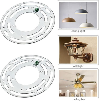 Tsurpcao 4" Ceiling Light Fixture Mounting Bracket, 4 Inch Diameter, Universal, Zinc Plated Iron, Silver, 4 Count