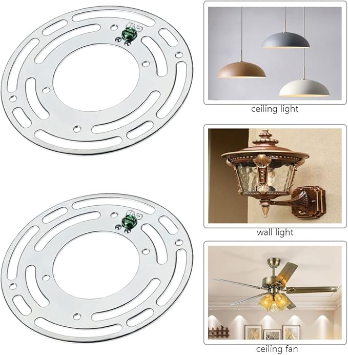 4Inches Universal Light Fixture mounting Bracket, 8 Sets 4" Circle Mounting Bracket for Mount Wall Light, Chandelier
