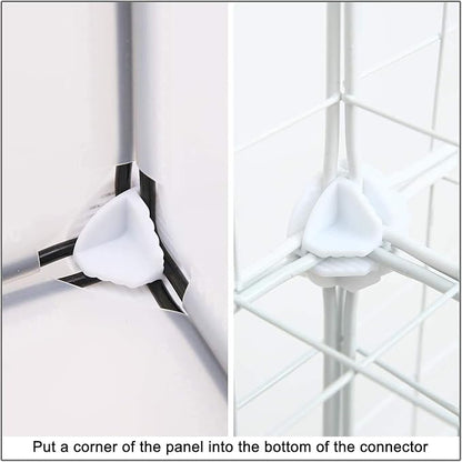Wire Cube Plastic Connector 50Pcs Wire Grid Cube Organizer Connector for Modular Closet Storage Organizer and Wire Shelving (White)