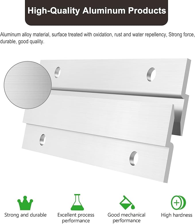 French Cleat Picture Hanger, Aluminum Z Hanger Interlocking Wall Mounting Bracket Hardware Kit Z Clips for Hanging Wall Painting, Mirrors, Panels, Artwork, Cabinet, Whiteboard (4inch-5Pairs)