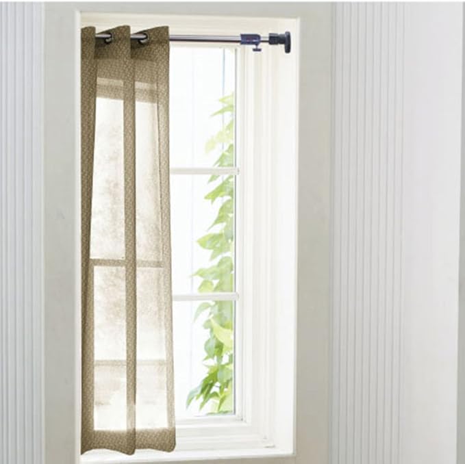 BAOYOUNI Adjustable Shower Curtain Rod Closet Wardrobe Tension Rail Window Curtain Hanging Bar 25.4mm Diameter for Bathroom Kitchen Balcony (Grey, 16-23 Inches)