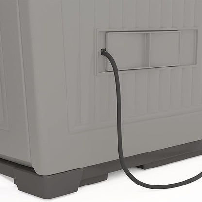 Suncast 130-Gallon Backyard Oasis Basic Unit Lockable Outdoor Storage Cabinet, Peppercorn, Made in the USA