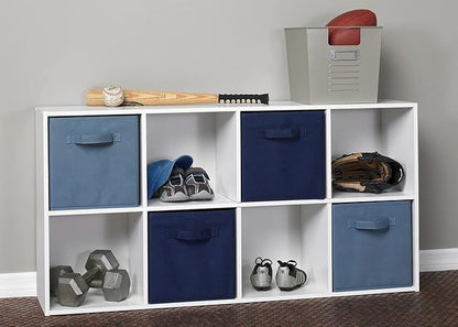 ClosetMaid Cubeicals 8 Cube Storage Shelf Organizer Bookshelf, Stackable, Vertical or Horizontal, Easy Assembly, Wood, White Finish