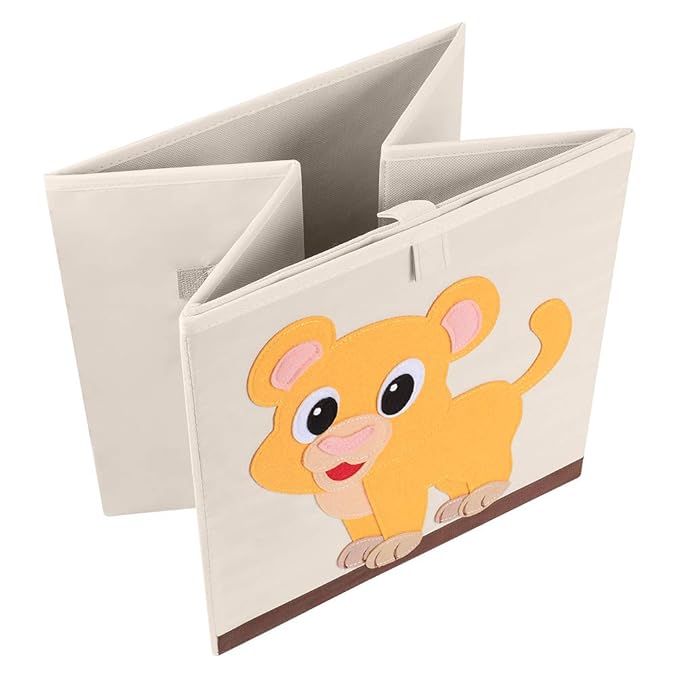 CLCROBD Foldable Animal Cube Storage Bins Fabric Toy Box/Chest/Organizer for Kids Nursery, 13 inch (Rhino)