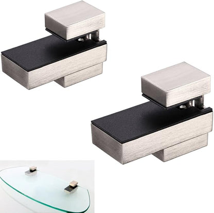 Wood/Glass Shelf Bracket for 0.2" to 0.8" Wood/Glass, Brushed Nickel