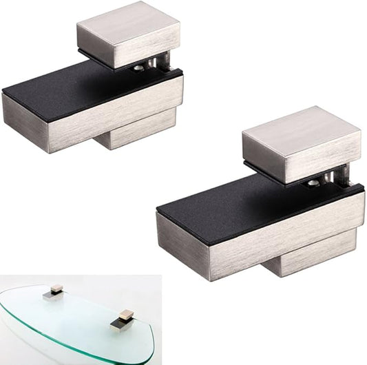 Wood/Glass Shelf Bracket for 0.2" to 0.8" Wood/Glass, Brushed Nickel