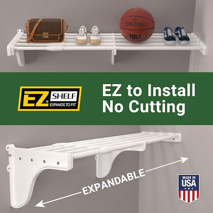 DIY Expandable Closet Shelf (NO Hanging Rod) Easy to Install to 2 Sidewalls
