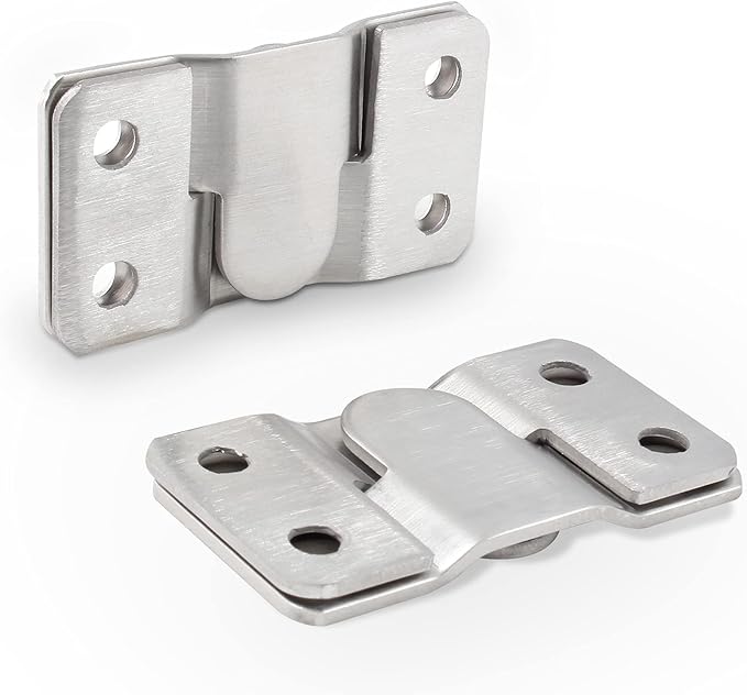 10 Sets Flush Mount Bracket with Screws, Heavy Duty Picture Hangers, Stainless Steel Z Clip Bracket Picture Wall Mount Hardware for Wall Hanging Large Pictures, Art Paintings, 2.13" x 1.18"