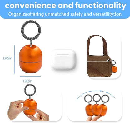 Jewelry Storage Box Case Gym Storage Jewelry Storage Box Case, Ring Organizer Container with Protective Sponge,Jewelry Care Protective Ring Holder with Keychain (1-Tier Orange)