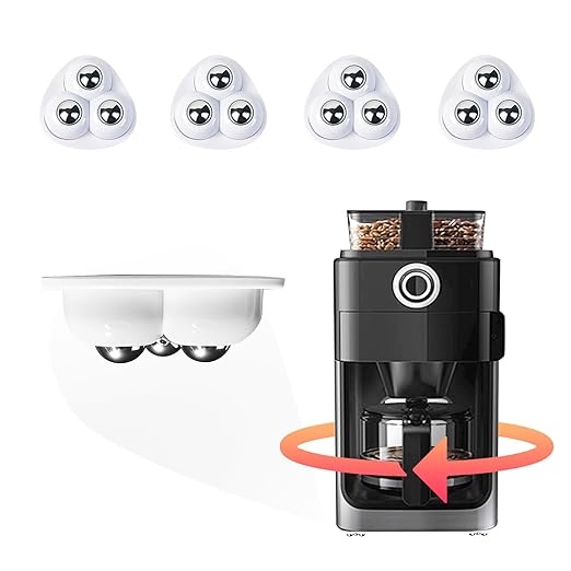 Appliance Casters - Furniture Sliders & Appliance Rollers for Kitchen, Coffee Machine, Blender, Oven - Helps Mom or Wife Easily Solve Countertop Sliding (White, 4pcs)