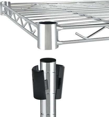 Simple Deluxe Heavy Duty 5-Tier Storage Shelving Unit, 35.83" W x 13.98" D x 61.02" H, 1250 Lbs Loading Capacity, Chrome