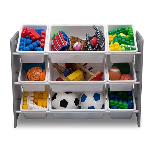 Delta Children MySize 9 Bin Plastic Toy Organizer - Greenguard Gold Certified, Grey