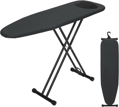 Ironing Board Full Size 54x14, RAINHOL Heavy Duty Iron Board with Thick Padded Cover, Height Adjustable Ironing Boards with Smart Hanger, Heat-Resistant Silicone Pad Iron Rest