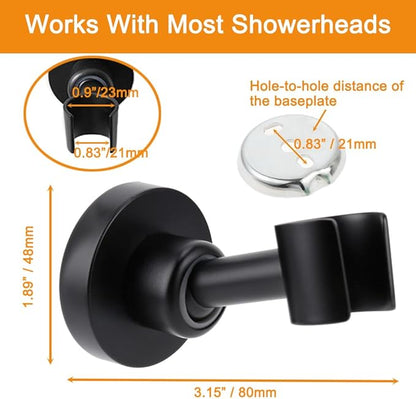 Shower Head Holder All Metal Handheld Shower Wand Bracket Adjustable Handheld Shower Head Holder Wall Mount Shower Wand Bracket Matte Black Finished