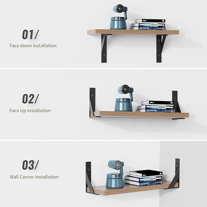 Shelf Bracket 6 inch x 4 inch,Black Metal Shelf Brackets,Shelf Support Angle L Brackets for Shelves,Heavy Duty Floating Shelf Brackets 4Pack