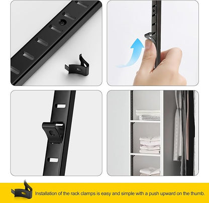 6 Pcs 36 Inch Shelf Pilaster,Adjustable Shelf Brackets,Stainless Steel Mortise Mount Pilaster Strip Standards with 18 Shelf Clips and 20 Screws for Wall Shelving System Closet Organization Storage