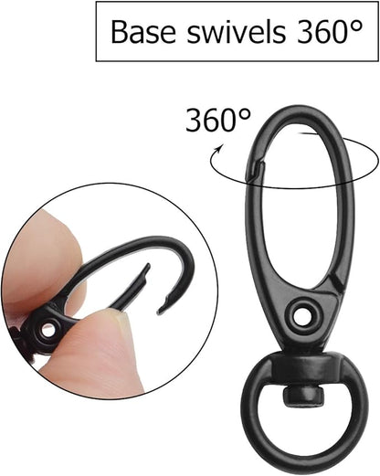 Swivel Clasp Clips,50pcs 35mm Swivel Trigger Clips Metal Keyring Clasps Snap Hooks for Hanging Key Chains Dog Leashes Crafts Decorations,Black