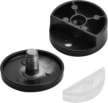 AccEncyc Black Upgraded 3-5mm Frameless Mirror Mounting Hardware 4 Pack Dual-Screw Fixing Mirror Mounting Kit with Heavy Duty Long Screws and Anchors (4 Pack)