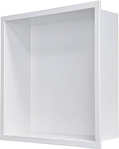 Stainless Steel Shower Niche 12"x12"，Shower Inserts Kit for Bathroom ， Recessed Shower Shelf Organizer for Storage Matte White （12"x12"）