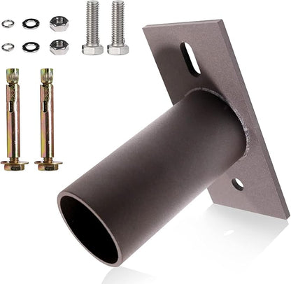 Slip Fitter Adapter Bracket with 2-3/8in OD Tenon, Light Fixture Mounting Bracket Rustproof Rainproof for Outdoor Parking Lot Lights Flood Lights Post Top Light, Durable Steel, Dark Bronze