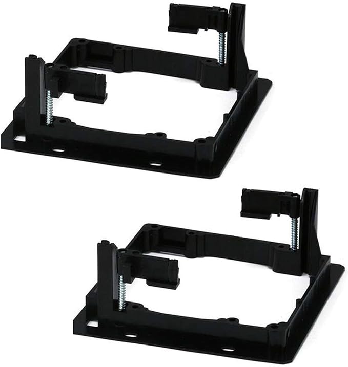 iMBAPrice 2-Gang Low Voltage Mounting Bracket, Drywall Mount for Cable Pass Through Wall Plates, LV2-2 Bracket for Ethernet, HDMI, Speaker & Coax Cables, Non-Metallic, 2 Pack