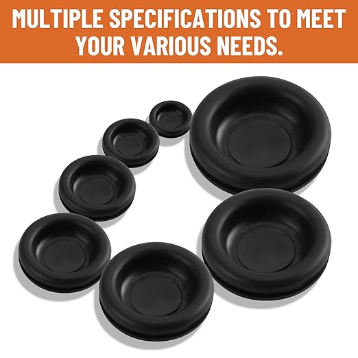 210PCS Rubber Grommet kit, Premium 7 Sizes Rubber Grommets for Wiring, Automotive, Home Improvement, Closed Wire Grommet for Wire Electrical Appliance Plumbing
