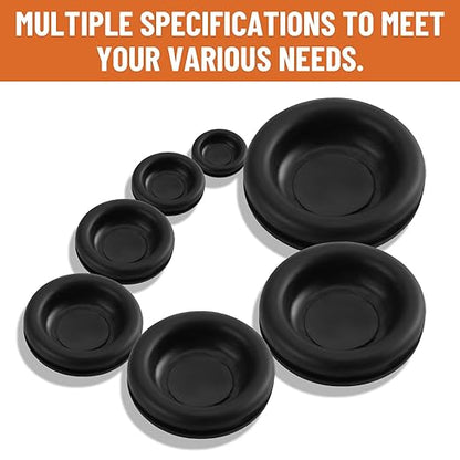 210PCS Rubber Grommet kit, Premium 7 Sizes Rubber Grommets for Wiring, Automotive, Home Improvement, Closed Wire Grommet for Wire Electrical Appliance Plumbing