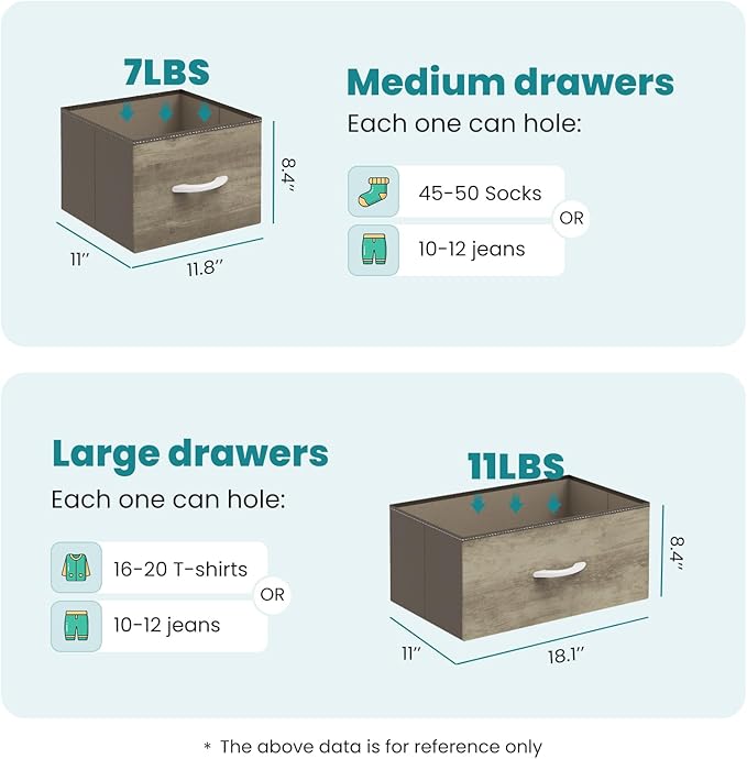 OLIXIS Dresser for Bedroom with 5 Drawers, Wide Chest of Drawers, Fabric Bedroom Dresser with Drawer Organizer, Storage Organizer Unit with Fabric Bins for Closet, Living Room, Hallway, Greige Oak