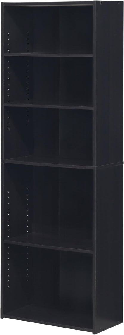 FURINNO Wright 5-Shelf Bookcase, Cinnamon Cherry