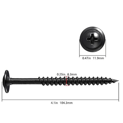 Wensilon（40 pcs）#14×4" Phillips Truss Head Wood Screws Black Galvanizing Quick Metal Self Tapping.