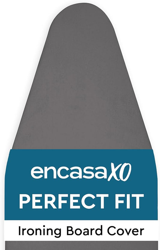 Encasa XO Mini Ironing Board Cover with Extra Thick Pad, Plain Colors, Elasticated, (Fits Standard Mini Boards of 28"x12") Heat Reflective - Grey