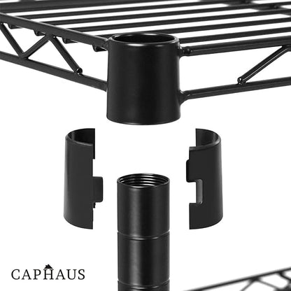 CAPHAUS 4-Tier Commercial Grade Heavy Duty Adjustable Height Wire Shelving w/Wheels & Leveling Feet, Storage Metal Steel Shelf, Garage Shelving Storage, Utility Wire Rack Storage Shelving Unit, 48”W