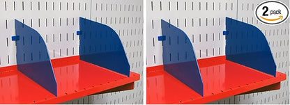 Wall Control Pegboard Shelf Divider for 9in Deep Pegboard Shelf Assembly for use Pegboard and Slotted Tool Board – Blue (Pack of 2)