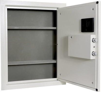 Protex Safe Fingerprint Wall Safe (FW-1814Z), fingerprint locking system, Burglary Resistant wall safe, digital electronic locking system, velvet interior, automatic door opening, 2 Removable shelves