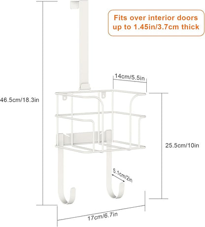 ORLESS Over The Door/Wall Mount Ironing Board Hanger, Laundry Room Iron and Ironing Board Caddy Storage Holder (White)