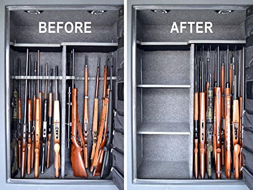 Gun Storage Solutions Rifle Rods Starter Kit with Shelf Liner Gun Organizer System Store More Guns Easy Access for Safety with Nylon Woven Loop Fabric