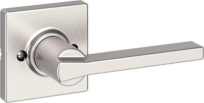 Kwikset Casey Dummy Door Handle, Single Sided Lever for Closets, French Double Doors, and Pantry, Satin Nickel Non-Turning Reversible Interior Push/Pull Lever, with Microban Protection