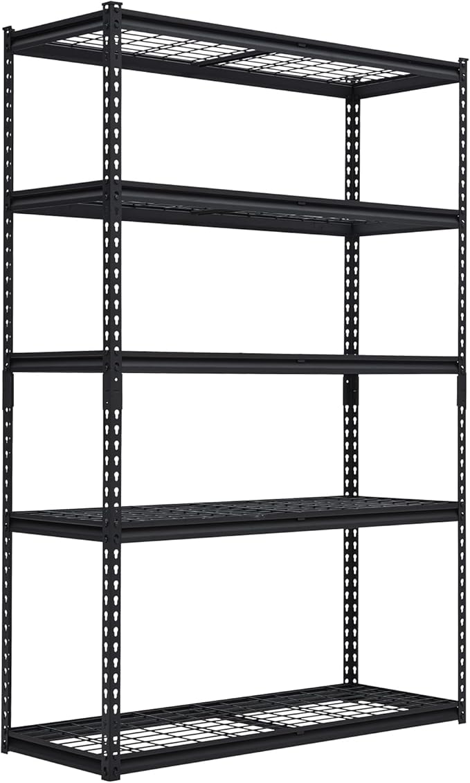 Heavy Duty Shelving - 5 Tire Garage Shelving 48x18x72in, Heavy Duty Garage Shelving Adjustable Height, Garage Shelving Units, Durable Storage Solution, Easy Assemble