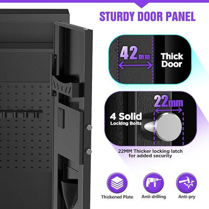 10-15 Gun Rifle Safe for Home Security, Gun Safe for Rifles and Pistols - Quick Access Digital Keypad | Easy Assembly Gun Safe with Adjustable Shelves (Fits Shotguns & Ammo)