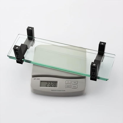 KES Glass Shelves for Bathroom 2 Pack, 16 Inch Tempered Glass Floating Shelves Wall Mount Matte Black, BGS3201S40-BK-P2