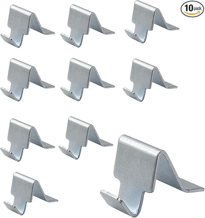 Metal Shelf Clips 10 Pcs, Silver Pilaster Shelf Brackets for Standard Pilasters, Universal Shelf Support Bracket for Metal or Wood Cabinets, Bookcases