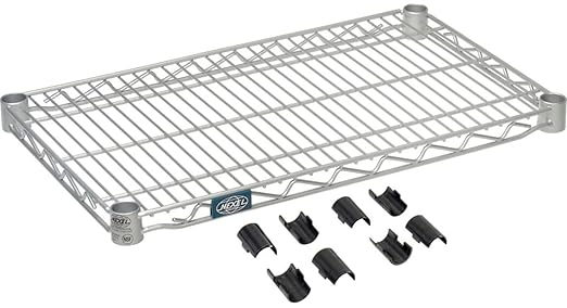 Nexel Additional Wire Shelf for Wire Shelving Units, 600-800 lb Capacity, 14"W x 30"L, Silver Epoxy Finish