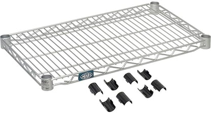 Nexel Additional Wire Shelf for Wire Shelving Units, 600-800 lb Capacity, 14"W x 30"L, Silver Epoxy Finish