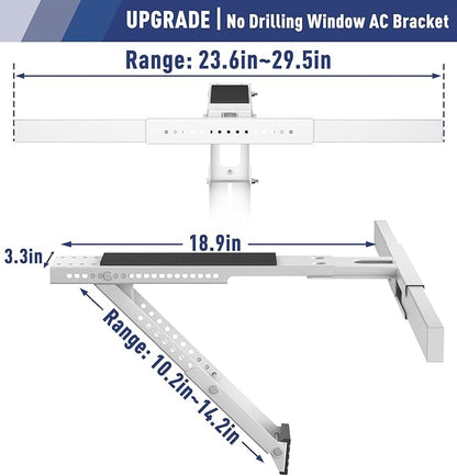 LEOPO No Drilling Air Conditioner Support Bracket,HVAC Brackets Fits Single & Double-Hung Windows, Heavy Duty Outdoor Wall Mounted Window AC Bracket，Holds Up to 150lbs, for 5000-12000 BTU Units